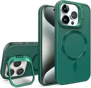 IMEIKONST Case Compatible with iPhone 11 Pro Max Case with Wireless Charging Bulid in Camera Cover with Magnetic Full-Around Protective Bumper 2 in 1 Stand Shell for iPhone 11 Pro Max. Green DJT