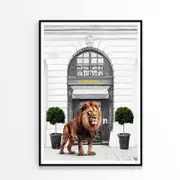Black And White Fashion Store with Lion Print 100% Australian Made 60 x 90cm (Poster)