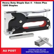 Heavy Duty Staple Gun Upholstery Stapler Staples Plaster Tacker 4-14mm StapleGun