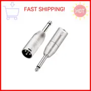 Tisino 1/4" TS Mono to XLR Adapter, Unbalanced Quarter Inch 6.35mm Male to XLR M