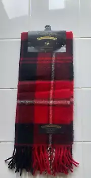 James Pringle Weavers 100% Lambswool Scotland Plaid Scarf NWT