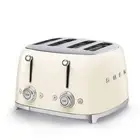 50's Style Retro Aesthetic 4 Slice Toaster 6 Presets Extra Wide Slots Cream T...