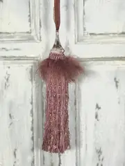 Pair 2 pieces Curtain Tie Backs - 30cm Tassel - Dark Pink / Purple