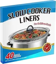 40 Bags Slow Cooker Liners and Cooking Bags Large Cooking Bags Fit 4-8 Quarts Pot Liner,13"x 21"