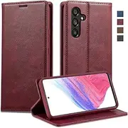 [GoshukunTech] Wallet Case for Galaxy A54 5G,for Samsung Galaxy A54 5G Leather Flip Case with RFID Blocking Card Holders Stand Feature Cash Pocket Magnetic Cover[Wine red]