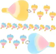 [Hohopeti] 20pcs Resin Heart Lollipop Charms Jewelry Making Charms for Necklace Bracelet Keychain
