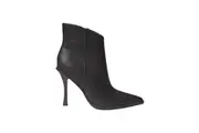 Topshop Women's Black Leather Stiletto Pointed Toe Boots