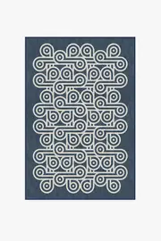 120' x 185' | Machine Washable Runner Rug | Kid & Pet Friendly | Indoor Rug | Jonathan Adler Pompidou Slate Blue Rug | Ruggable