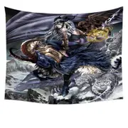 Fantasy Aries Warrior and Legendary Creatures Tapestry