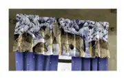 Midnight Wolves Window Valance 20" x 84" Blue Howling Wolf Window Top Treatment