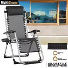 [DETACHABLE CUSHION+CUP HOLDER]Zero Gravity Chair Foldable Beach Lounge Recliner