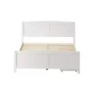 Wooden Bed Frame Queen Size with Trundle Drawers White