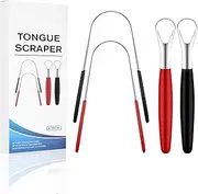 Tongue Scraper Set（4 Pack）, Tongue Scrapers for Adults Kids, Easy to Use and Clean, Help Fight Bad Breath Portable tongue scraper Stainless Steel Tongue Cleaners Set with Travel Case