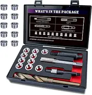 M14X1.5 Thread Repair Kit with Insert HSS Drill, Tap, Counterbore, Installation Driver, Metric, 10PCS Stainless Steel Insert M14X1.5X 9.4MM
