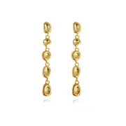 Culturesse Aka Sculptural Pebble Drop Earrings Sterling Silver 18K Gold Plating