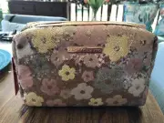 Vince Camuto Makeup Travel Bag Sequined Multicolor Flowered Rosegold NWT