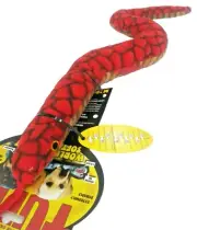 Tuffie Desert Snake Red Durable Floating Soft Squeaky Toss & Tug Dog Toy 21x2