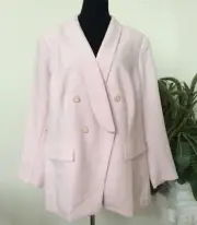 NWT Lane Bryant Womens Light Pink Double Breasted Polyester Blend Blazer Size 26