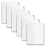 6pc Colourhide Bindermate A4 Pencil Case Insert Organiser For Binders Clear Lrg