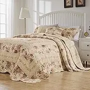 Greenland Home Antique Rose 100% Cotton Bedspread Set, 3-Piece King/Cal King