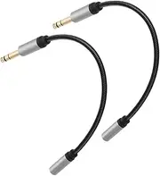 TEHAUX 2pcs Audio Conversion Cable Headphones Adapter Earbud Extension Cable Headphone Wire Extension Audio Cord Stereo Jack Adapter Cord Extender Braided Rope