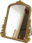 Vintage Vanity Makeup Desk Mirror，Antique Traditional Chic Arch Table Mirror Gol