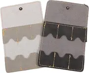 KONTONTY 2 Pack Memory Card Holder Case for Computer Card Organiser Pu Leather Travel-Friendly