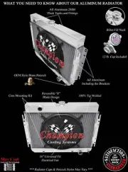 Atom 2 Row 1" Tubes Radiator W/ 16" Fan for 1963 - 1968 Chevrolet Bel Air #AE289 (for: Chevrolet)