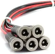 Tegg 5pcs DC-099A DC Female Panel Mount Charging Wire Threaded Socket Jact Connector with Dustproof Plug IP67 68 Water-Proof Large Current Power Adapter 5.5x2.5mm