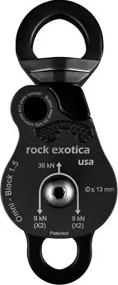 Omni Block Swivel Pulley Loss Proof (1.5 Double Black) Rock Exotica