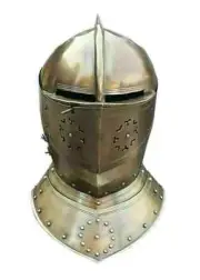 Medieval Knight Metal Tournament Close Armor Helmet 18 GA SCA LARP