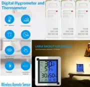 Digital Hygrometer Thermometer + 3 Sensor Humidity Monitor Wireless Touchscreen