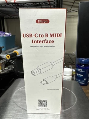 Tittron USB-C to Type-B MIDI Interface Cable for MIDI Keyboards/Control NIB