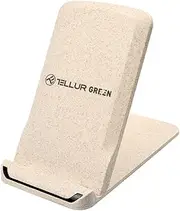 Tellur Green Qi Wireless Fast Desk Charger, 15W, Qi Certified, Foldable, Wheat Straw, Cream