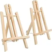 NUOBESTY 2pcs Canvas Easel Stand Folding Wood Display Easel for Tabletop Use Compact Drawing Holder for Smooth Finish Sturdy Design
