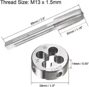 M13×1.5 HSS Metric Tap And Die Set,Thread Tap + Round Die Right Hand HSS Taper