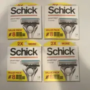SCHICK Quattro Titanium Razor Blade Refills Men 8 Cartridges Value Pack x4 Boxes