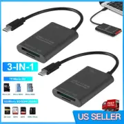 2 Pcs USB C to SD TF Card Reader Writer 3-in-1 USB C 3.0 Memory Card OTG Adapter