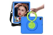 Handle Shockproof EVA Tablet Case for iPad Air 13 Inch M2 (2024) with Shoulder Strap-Blue