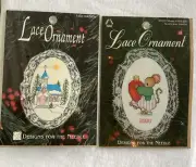 Designs for the Needle Christmas Holiday Lace Ornament Kit Lot of 2 New Sealed