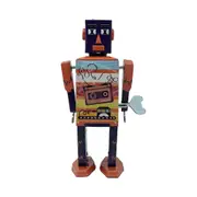 Mr & Mrs Tin 17cm Retro Tape Bot Mechanical Robot Vintage Collectible Display