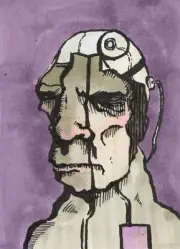 ACEO Original Art - Cybertronic Ogre - Ooak character art card by KMO