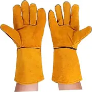 ROMISBABA 1 Pair Gloves Supplies Heavy Duty Spring Clip Generator Flowerpots Light Angle Repair Kits Planters Mittens Table Leg Protector Bbq Glove Cotton Yellow
