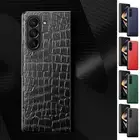 Fr Samsung Galaxy Z Fold6/Fold5/Fold4 Crocodile Grain PU Leather Slim Phone Case