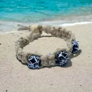 Surfer Hemp Bracelet Thick Flat Natural African Trade Beads