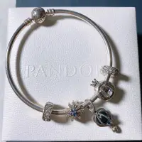 在飛比找蝦皮購物優惠-正品 潘朵拉 PANDORA 硬環 固定扣 藍色小花串飾