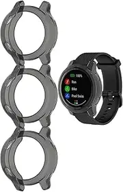 TenCloud Black-3Pack Covers intended for Garmin vívoactive 4 Watch Case Accessories Transparent TPU Protective Bumper Scratch-Resistant intended for 45 mm Vívoactive 4 (Not Fit intended for Vívoactive 4S)