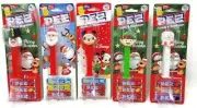 Set of 5 Christmas Themed PEZ Dispensers Santa Mickey Mouse Elf Snowman Cracker