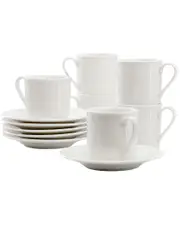 Elama Aspin 12pc 2.5oz Porcelain Espresso Cup Set With Saucers