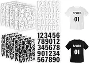 500 Pieces Iron on Letters and Numbers, 2 Inch Iron on Vinyl Letters for Clothing, Heat Transfer Letters with A-Z PU Alphabets Sticker, Iron on Letters for Fabric,T-Shirt Printing DIY Craft（12 Sheets ）